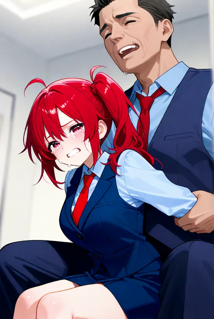 score_9,score_8_up,score_7_up,score_6_up, source_anime, 1girl, solo, (((EPpkJessie))), long hair, blue eyes, glasses, red hair, hair slicked back, pinstripe skirt suit, suit and tie, (((three-piece suit))), silk dress shirt, shirt and tie, necktie, ((blazer)), ((suit jacket)) ((waistcoat)), ((bodycon miniskirt)), stockings, high heels, tie clip, pocket square, tailored suit, (((cufflinks))),
kneeling, bathroom, bukkake, blowbang, blowjob, oral sex, fellatio, facefuck, deepthroat, cum on face, saliva