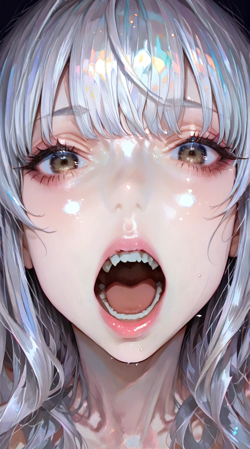 (masterpiece, top quality, best quality, official art, beautiful and aesthetic:1.2),highest detailed , 8k photo quality,((ultra-detailed)), (highly detailed CG illustration), ((an extremely delicate and beautiful)) ,nsfw,(cum on tongue:1.5),(Gargle:1.3),(open mouth:1.3),facial,<lora:flat1:-1>