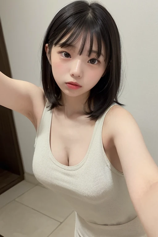 What women born in 2003 will look like in 2024。Stylish and cute clothes。Armpit sweat。Landmine makeup。Droopy eyes。Young face。Chubby。Provocative smile。