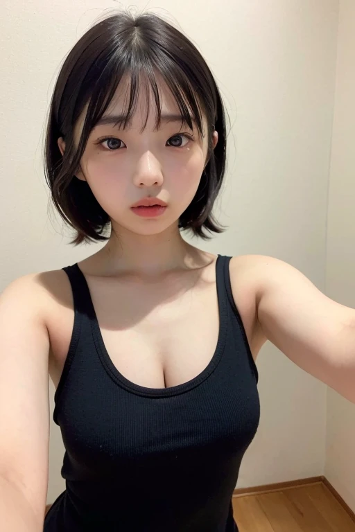 Twice momo, wearing sports bra, short black hair, Japanese woman
