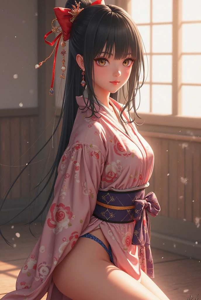 (((highest quality、masterpiece、very high resolution、ultra high resolution))),((A beautiful woman with perfect and ultimate beauty,beautiful body:beautiful face:beautiful skin:beautiful breasts)),(Cute smile,open your mouth,),(beautiful black hair:Japanese hair,best hair quality),(beautiful breasts:F cup,Best skin quality),(((Wearing a beautiful Japanese colorful kimono:red:Purple:black color:pink color:blue,floral kimono))),(front:Posture that shows off your kimono,The wind is blowing:Kimono and hair flowing、Japanese garden:Night cherry blossoms and lanterns、mysterious night sky、beautiful scenery)、(model pose,model shoot:best shot,RAW photo),(Overall image、accurate image、Detailed images、accurate anatomy、Image without defects、natural light、beautiful images、非常にDetailed images、Perfect Image 1.5)、beautiful anime woman、beautiful art style、anime character、