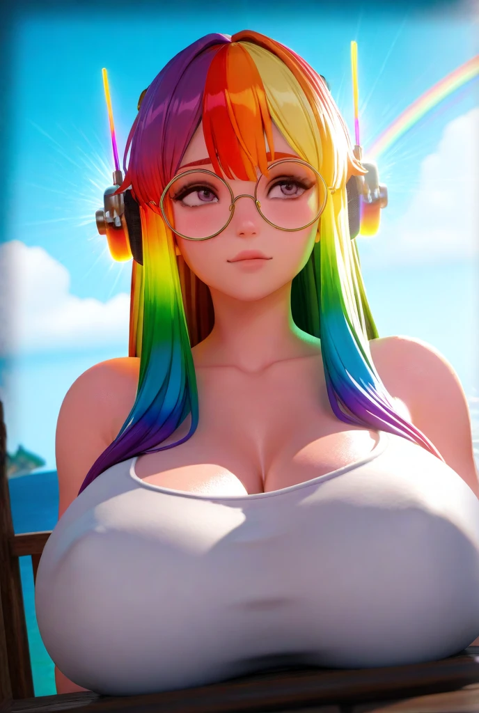 (masterpiece),(intricate details),1girl,mature female,huge breasts:1.49,tired face,brown eyes BREAK lukamegurine, luka megurine, blue eyes, headphones, with one hand in her panties, with her pussy, long hair, pink hair, (medium breast:1.2), (Undressed girl) BREAK arm warmers, armband, bare shoulders, beautiful, without cloth, totally undressed with her beautiful tits exposed, black skirt, outdoor, midriff, navel, shoulder tattoo, ((reclining on a serene countryside path winds through fields of blooming wildflowers, inviting peaceful walks amidst a natural tapestry of vibrant colors and gentle fragrances.)),((upper body,portrait)),from above:1.4 BREAK day,sun,rainbow,((cumulonimbus)), depth of field,looking at viewer 