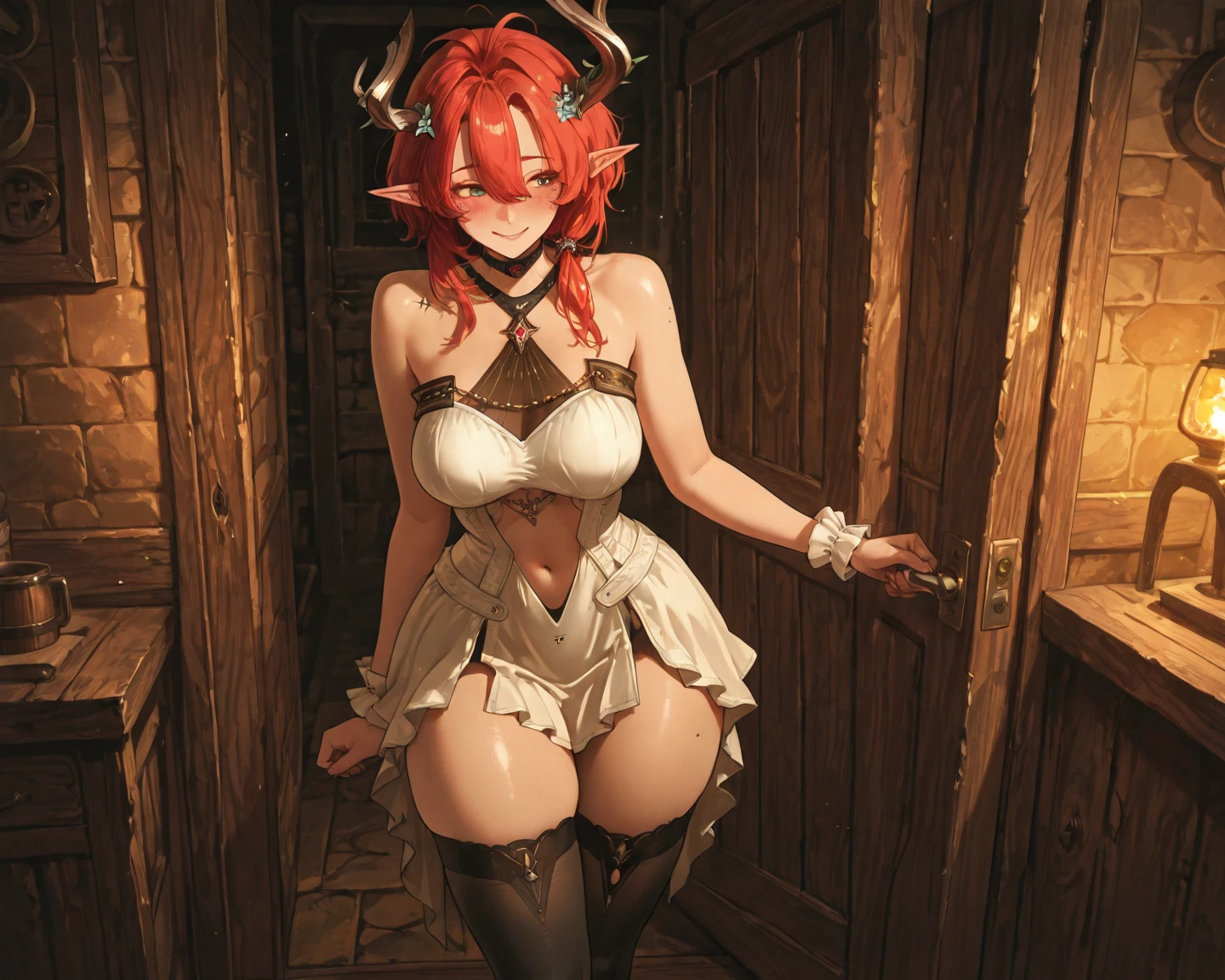 {{{masterpiece}}}, {{{best quality}}}, {{ultra-detailed}}, {{an extremely delicate and beautiful}}, break nsfw, ((front view)), ((shoot from below)), (Extremely close-up of hip:1.2), {{{{1woman}}}}, (orange_hair), smite_freya, (blush),(pregnant:1.2), nude, (bara:1.4), (bra lift:1.4), (side tie panties:1.4), (pantyhose:1.4), (pussy cut out pantyhose :1.4), (breasts apart:1.2), (big areola:1.2), (erection of nipple:1.4), (show 1anal and 1vagina:1.4), break (spread anal:1.4), (spread vagina:1.4), (spread legs:1.4), (excessive cum overflows from the opening vagina:1.4), break (2 hands), (5 fingers:1.4), (2 legs:1.4),