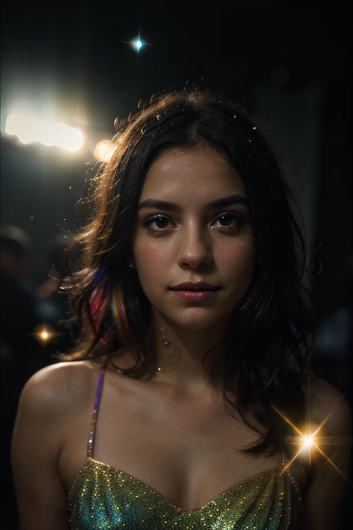 GORGEOUS WOMAN, BEAUTIFUL FACE, SUPER DETAILED, EYES IN TEARS, WITH ROSES, NEON LIGHTS, GLARE, GAUDY, GLARING, CHARMING, GLITTER SHIMMER SKIN, SCARS ON SKIN, DREAMY COSTUME, LONG HAIR, FANTASY, FANTASY DIGITAL ART BY WLOP,