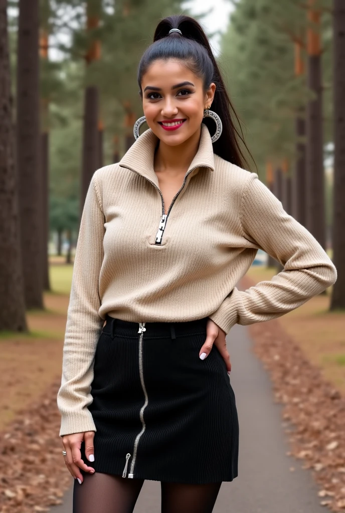 photo of 0ER0_Darla_Claire, full body photo, wearing a sweater and a skirt, modest, classy attire, hilly vineyard location, high quality, (film grain, ISO, bokeh), f/1.8