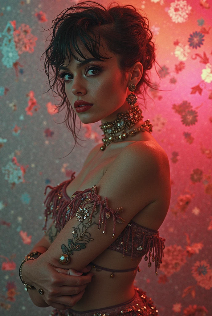 RAW photo, ultrarealistic, photorealism, a pretty girl in a sexy exotic dancer costume is in a sex slavery, sex slave, slave, chains