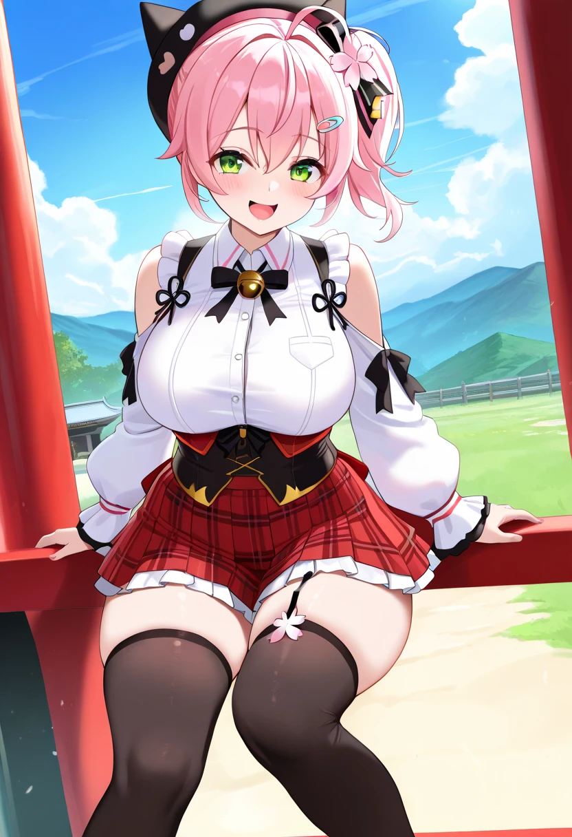 ((anime:1.25)),,,((best quality)), ((highly detailed)),((sketch)) extremely detailed face, beautiful face,((1girl)),((solo)),shiny skin,((full body:)), yui five star,((hair ornaments:1.15)),((hair band:1.15)),((pink hair)), ((pleated skirt)), ((puffy sleeves)),(huge breasts:),((cleavage:1.25)),(((skirt lift:1.25))),((thick thighs))
(((pussy:1.35))),((nose blush:1.45)),,,(bad mood:),open mouth,:d,(looking at viewer:1.25),BREAK ((park ,bench:1.35)),((sit on bench:1.35)),((sitting:1.35))outdoors,,BREAK ((spread legs:1.25)),((white thigh boots)),BREAK ((thighhighs:1.15)),(( white footwear)),arms behind back