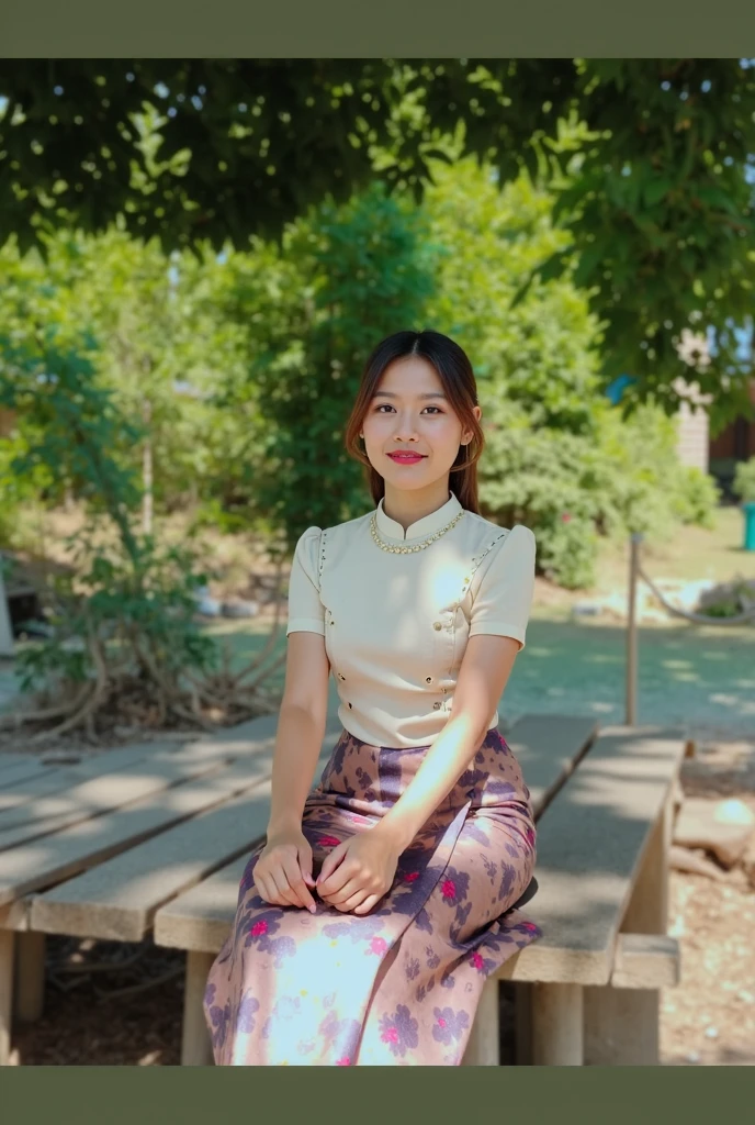 there is a woman standing on a bridge with a purse, in a city park, in a park, wearing a long flowery dress, at a park, nivanh chanthara, in the park, wearing a long dress, wearing a yellow dress, complex 3d render ultra detailed of a beautiful porcelain profile woman android face, cyborg, robotic parts, 150 mm, beautiful studio soft light, rim light, vibrant details, luxurious cyberpunk, lace, hyperrealistic, anatomical, facial muscles, cable electric wires, microchip, elegant, beautiful background, octane render, H. R. Giger style, 8k, best quality, masterpiece, illustration, an extremely delicate and beautiful, extremely detailed ,CG ,unity ,wallpaper, (realistic, photo-realistic:1.37),Amazing, finely detail, masterpiece,best quality,official art, extremely detailed CG unity 8k wallpaper, absurdres, incredibly absurdres, robot, silver halmet, full body style of thawan duchanee, with a park in the background, long dress