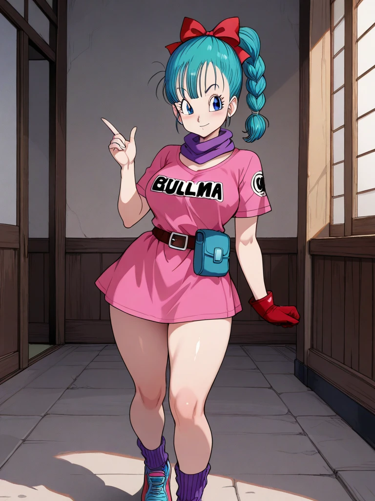 masterpiece, best quality, high resolution, dragon ball, blmpony, aqua hair, hair ribbon, braided ponytail, pink shirt, belt, scarf, pink skirt, clothes writing, brown gloves, medium breasts, in back pose, back wards looking camera, smile, show her booty, show ass, ultra mini dress,Anime,bulma (WIND LIFTING HER SKIRT) (detailed:1.3), ultra high res, ultra detailed, Highly detailed face and skin texture, detailed eyes jewelry, earrings, BACK POSE CLIMBING STAIRS ( SHOW HER ASS),edgHL (ULTRA MINI SKIRT) (CLOSED UP BOOTY)
