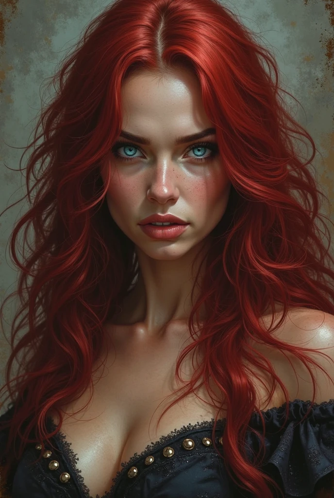 arafed woman with Red hair in a dark forest, Red hair女人, Red hair女孩, red head, beautiful Red hair女人, Red hair, Alessio Albi, Red haired goddess, Nogyo hair, Red hair girl, Awesome and moody, 她是Red hair女郎, with Red hair, Amaranth, Messy black / Red hair, with curly Red hair, Wild hair
