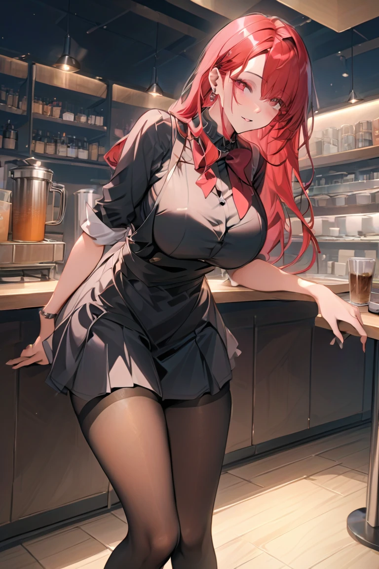 stellavermillion, stella vermillion, hair between eyes, hair intakes, hair ribbon, long hair, (red eyes:1.5), red hair, two side up, yellow ribbon,
BREAK black bowtie, white shirt, sleeveless, off shoulder, grey cardigan, open clothes, sleeves past wrists, black skirt, suspender skirt, thigh strap,
BREAK looking at viewer,standing, leaning forward, arms behind back,
BREAK indoors, classroom
BREAK (masterpiece:1.2), best quality, high resolution, unity 8k wallpaper, (illustration:0.8), (beautiful detailed eyes:1.6), extremely detailed face, perfect lighting, extremely detailed CG, (perfect hands, perfect anatomy),