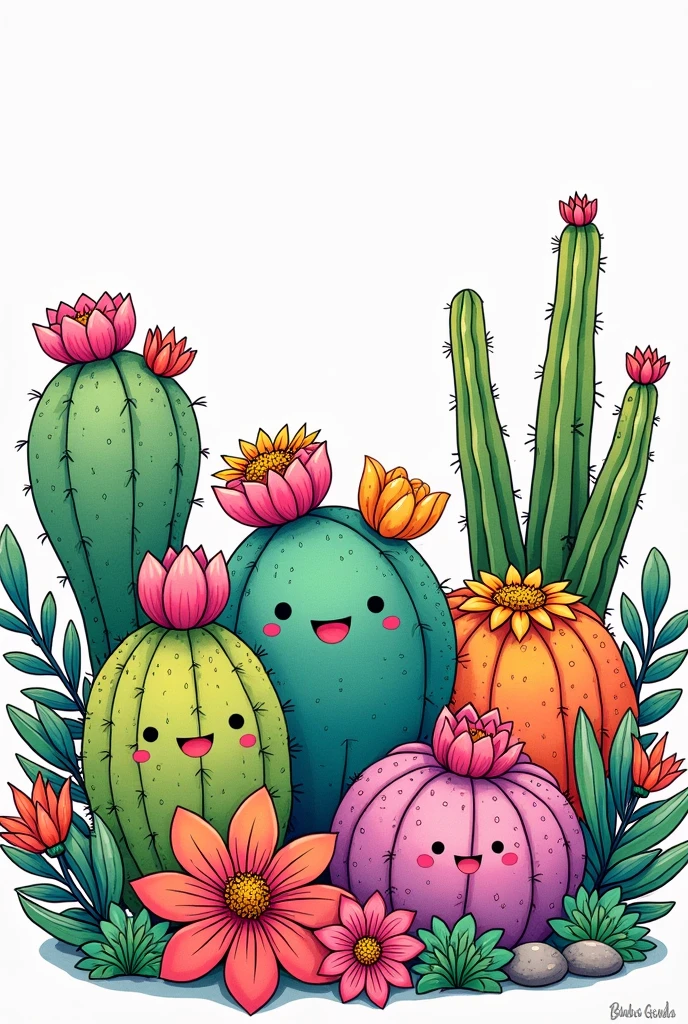 Two cactus, em formato de desenho, man and woman
