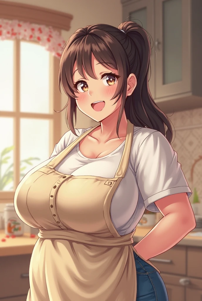 (lactation through clothes:1.1),nipples standing,(nipples peek:1.4)(high quality, High resolution, The finer details), (Puffy nipples、Nipples are visible:1.5)、Baker working in a cozy bakery, Fresh bread, Warm lighting, Vintage decoration, Natural wood accents, alone, Curvaceous mature woman, Sparkling eyes, (Detailed eyes:1.2), smile, blush, Sweat, Oily skin, Natural light, Soft tones, Shallow depth of field