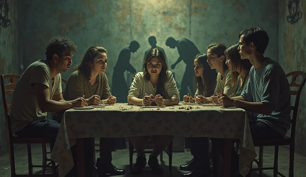 A drunken priest at the party surrounded by short dwarf women with whips