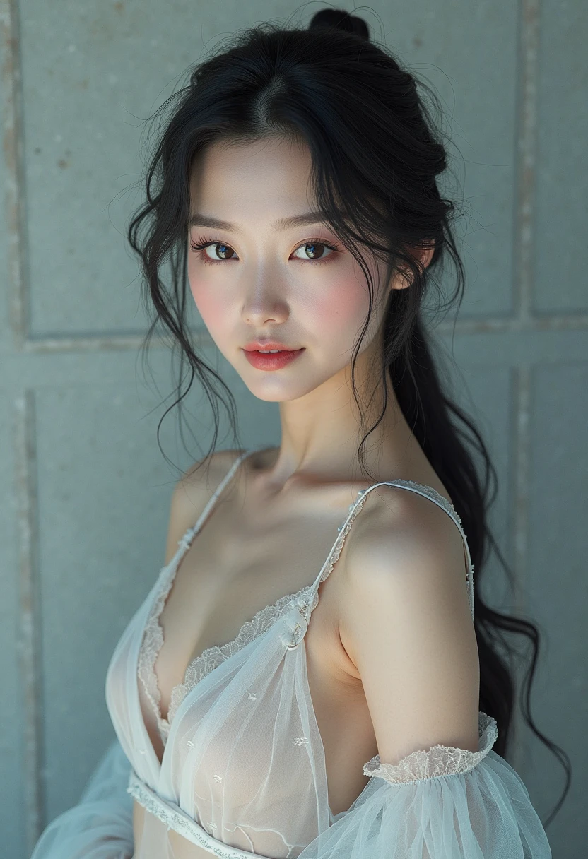 1girl, close-up of a woman standing by the window, Korean model, young sexy gravure idol, young beautiful gravure idol, realistic young gravure idol, realistic sexy gravure idol, young gravure idol, delicate gravure idol, young thin gravure idol, beautiful asian girl, (8k, RAW photo, best quality, mastery:1.2), (realistic, photo-realistic:1.37), ultra-detailed, (high detailed skin:1.2), 8k uhd, dslr, soft light, high quality, film grain, Fujifilm XT3, professional lighting, photon mapping, radiosity, detailed face and body, award winning photography, detailed face, hyper-realistic, ray tracing, intense gaze, looking at the audience, movie lights, RAW photos, 8k uhd