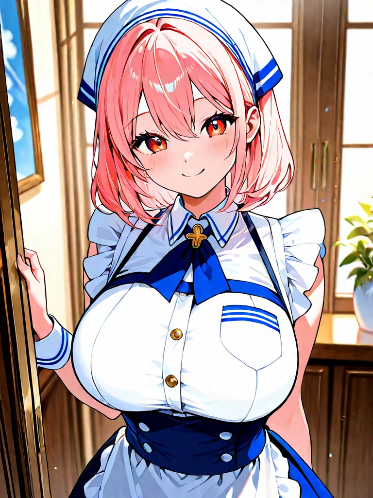 (masutepiece, Best Quality, Perfect Anatomy, High quality:1.4), absurderes, absolutely resolution, unbelievable Ridiculous, hight resolution, ultra-detailliert, Official art, Unity 8k壁纸, Kinetic typography,nice hand, Perfect hands, Detailed beautiful hands, Large_filesize, fulcolor, hight resolution, symmetric, exceptional, Best aesthetic, newest, Anime, very beautiful detailed body,The hair,faces,The eye, BREAK, , (17 years old girl), Beauty 1 person,Solo,(Cute:1.5),(Chibi:0.6),(kawaii:1.5),(Lori:0.5),BREAK,(17 years old girl),Very detailed,colourfull,highest details,Clear skin,Beautiful skin,Shy,Very detailed,colourfull,highest details,BREAK,Clear skin,Beautiful skin,Shy skin,1 beautiful girl,{Heterochromia,pale blue eyes,pale green eyes:1.5},star eye silhouette,BREAK,(Pink hair, Medium length:1.4),(Twin braids,A little curly hair,Single-sided twisted blade,Princess Cut:1.3),(cleavage of the breast,Big breasts,Beautiful breasts,Large breasts:1.5),(long eyelashes, Double eyelids:1.2),Solo,gleaming skin, Clear skin, Beautiful skin,(best quality face),(Top quality glowing eyes), (The best smile,:D:1.45), 

BREAK is the elegance of the traditional British manor butler,
equipping, Tailored blazer in classic neutral tones,
High-waisted trousers with straight or wide-leg cut,
A crisp white button-up shirt for a timeless look,
Polished oxford shoes for a sophisticated touch,
A classic black bow tie for formal menswear.,
Leather gloves and vintage watches as accessories.
Sleek bun or low ponytail for a sophisticated hairstyle,
Minimal makeup that emphasizes defined eyebrows,
Create a sophisticated look with subtle pearl or stud earrings,


BREAK ,(Office, desk work, whiteboard, sofa, buildings from window,Makuhoku Computer,
(upward looking gaze :1.2) ,
Looking Up ,
From  above ,depth of fields,

 BREAK,wakame,wakame,wakame,(Cowboy Shot:1.4), 

BREAK,(Blurry background:1.3),(absurderes, hight resolution, Super Detail Art),cel shading,Clear Color, Lonely optical effect, Beautiful pictures, Bright glow, mystic atmosphere,(Close-up of girl:1.1), Mystical light particle effect,manga influence, clean line drawings,