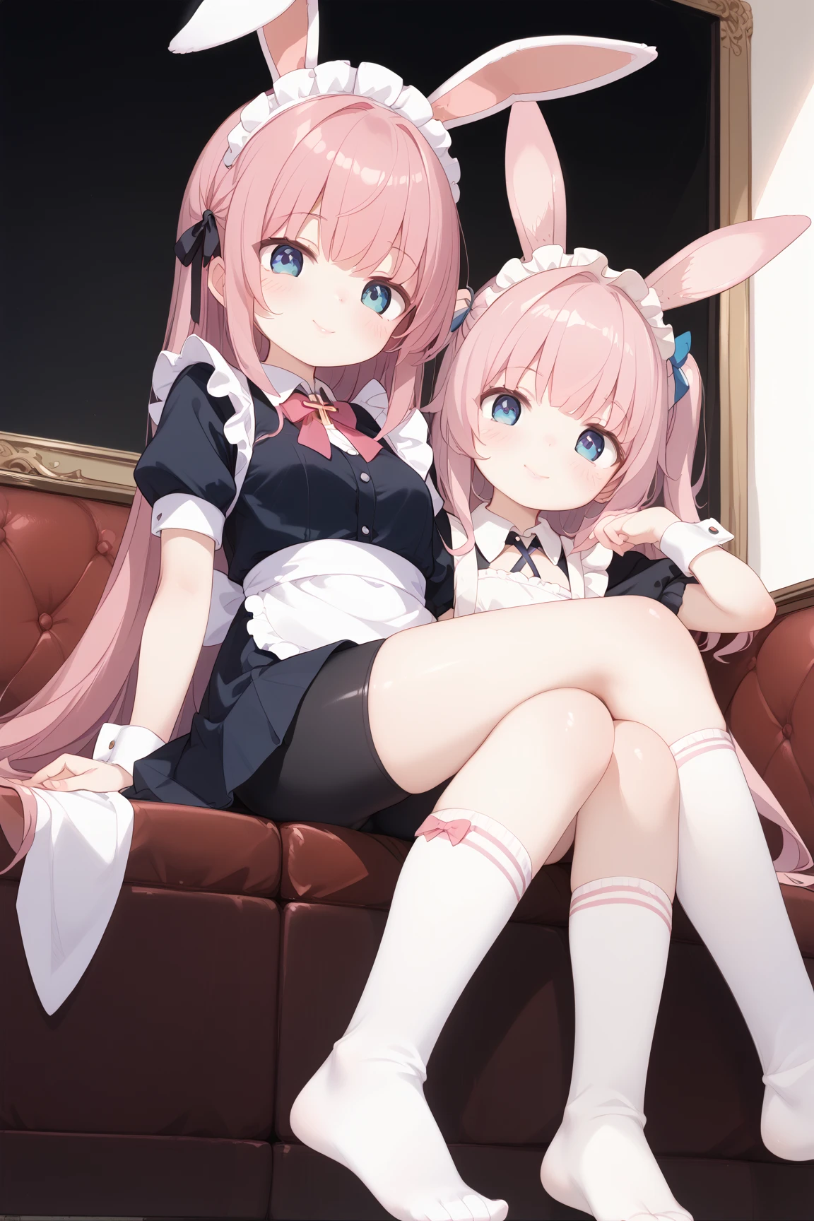 (巨作、beste Quality、1girls、a whole body、naturey、assistant、bloom、Light Smile、Long、Pink hair、Blue Eye、Gonzo:1.8)、(30 years:1.8)、(Ultra-granular:2) (White Leotard、Fake Bunny Ear Katyusha、Bunnytail、White elbow to hand latex gloves、White fishnet thighs:2) (SOS: 1.2) Lash Size:1.2) (Perfect Face:1.5) (2 heart-shaped pupils) (hourglass body:1) (both hands over:1) (Easter egg:1.3) (Five Fingers:1) (super alta qualidade:1.5)、1 thumb、4 fingers、