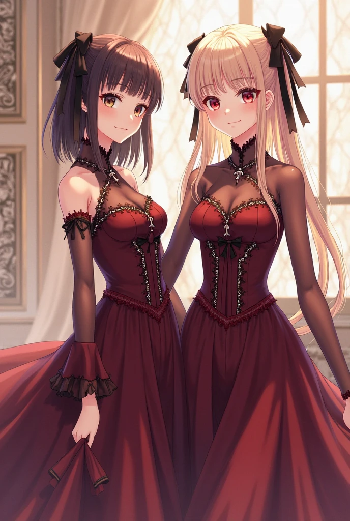 Anime girl in red and black dress, Oppai, biomechanical Oppai,  im Kleid, Oppai proportions, Ecchi, Brustbetonte Pose, Ecchi-Anime-Stil,((top quality)), ((Meisterwerk)), shy smile, Pitch-Neuauflage, Geschwollene Brustwarze, freches Gesicht, knee-high socks, erwachsene Frau, (if in the covers:1.3), Sperma im Mund, (Overflowing G-string:1.5), Langwelliges Haar、dunkelbraunes Haar, Pferdeschwanz、Karierter Minirock,Racing Queen, Master paintings, Best quality, Photorealsitic, ultra-detailliert, (shiny skins, schwitzte:1.4), Beobachten Sie die Menge, Brown Eyed, slender, Dynamisches Licht und Schatten, high resolution, scharfer Fokus, Sichttiefe, Die Augen sind zart, scharfe Pupillen, outside the house, Skysky, enger Rock,Gridgirl, underboob, Wet_Kleidung, Tragen Sie das Gitter_Girl&#39;s costume printed with sponsor logo, (Stand in a motorsport race)+, left hand on hip、sexy hips、Kamimei、Brustöffnung、Pose with emphasis on the buttocks