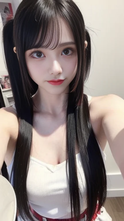 Girl, exquisite long hair, fair skin, incredible beauty, natural makeup, smiling expression, two particularly obvious charming dimples, cyberpunk, technology city streets, beautiful tears, ultra-high definition, ultra-exquisite details,