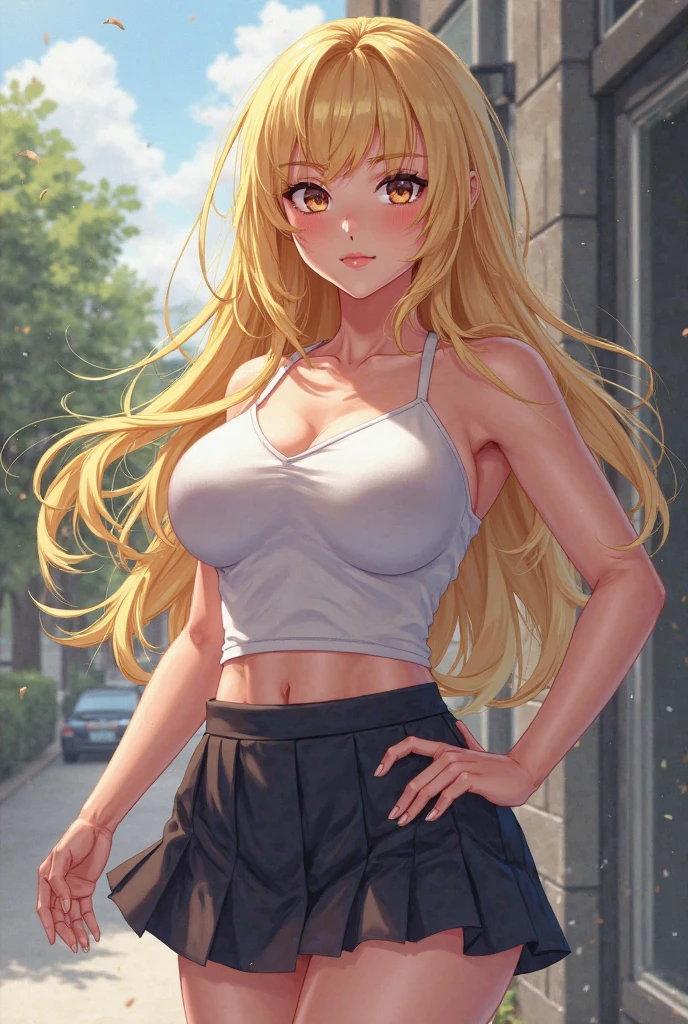best quality, 32k, RAW photo, incredibly absurdres, extremely detailed, delicate texture, beautiful woman, wearing loose cropped t-shirt, under , flared skirt, skirt lift, two side up messy wavy hair, amorous and lewd expression, abs, superlative body proportion, background pastel color, fractal art, art design
