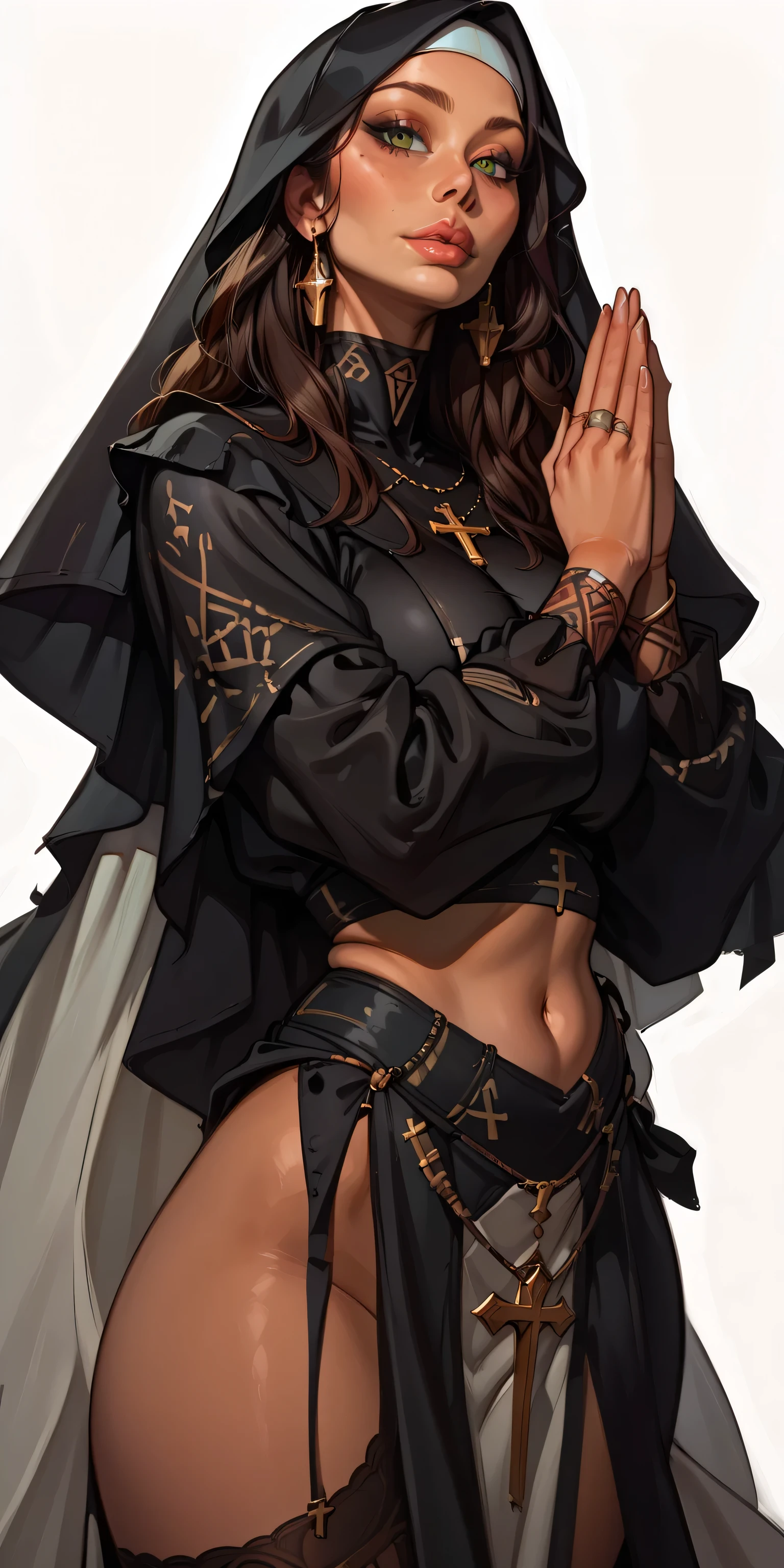 (Une MILF),(((femelle mature,  femme))),masutepiece, premier quality, Ultra-definition, Maximum resolution, A very detailed document,((((dark skinned)))), EXTREMELY SEXY,gros seins,rougir,Jambes hautes,string,Porter une cagoule,Robes de danse du ventre,clivage,Chaussettes sur genou,Village du desert,Nuit,aine,