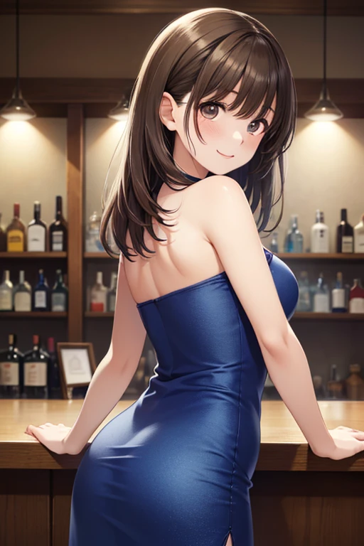 woman,20-year-old,,party venue,morning,(((sexy dress with decorations))),,open mouth smile((Pose with movement)),blush、,