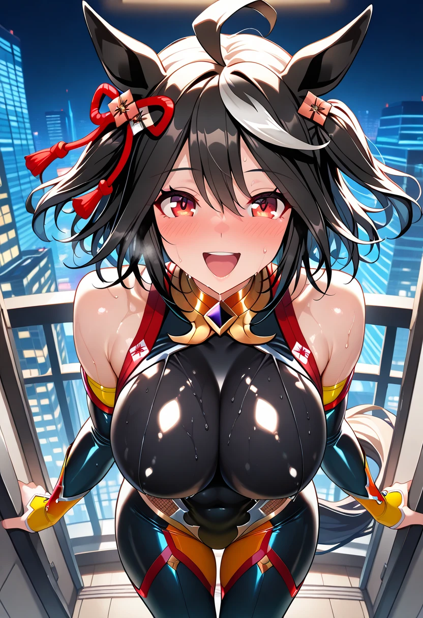 ((Raw photography,top-quality,hight resolution,Ray tracing,nffsw,Best Quality,Post-processing,portlate.3D,PureErosFace_V1:0.7,),(( Shiny dark red leather bondage outfit,golden luxury embroidery,Dark red BDSM,mistress,Bold figure,tight skirts,)))((((short hair hair,Emphasize cleavage,huge tit:4.0,Thin leg,Otto's eye,Elaborate depiction of limbs,a small nose,Have a perfect body,sleeveless,)))),((tthin eyebrows,long eyelashes,smil,二重まぶた,Vibrant eyes,looking down on viewers,red lipsticks,)),Create beautiful light effects on the background,Light Particle Filter,(finerly detailed face:1.3),chies