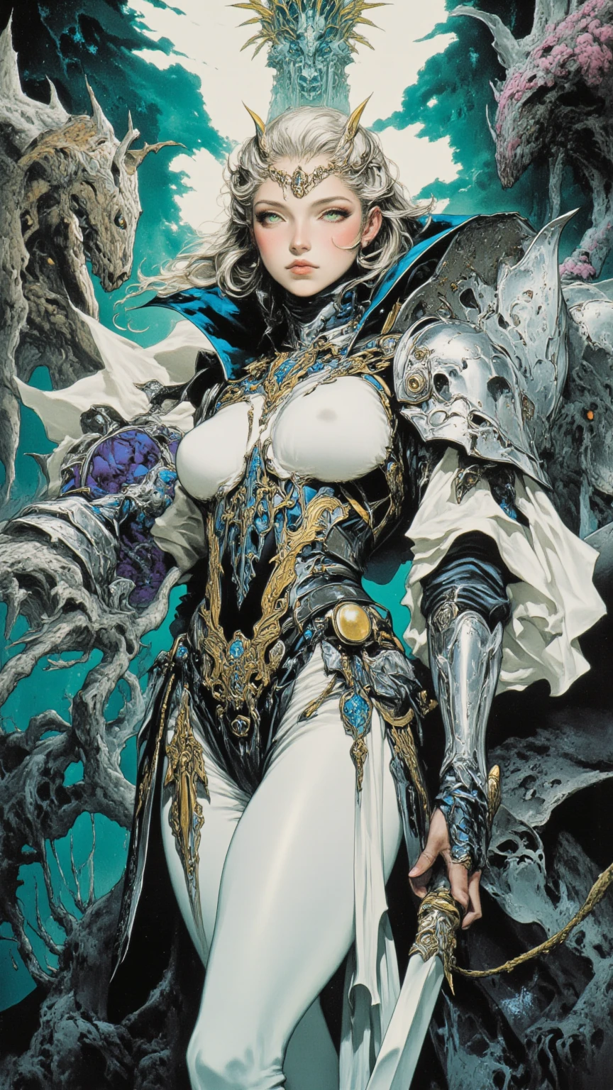 Unparalleled masterpiece, surreal 8K, perfect artwork, super detail, best quality, masterpiece 4K wallpaper aesthetics, masterpiece, award-winning artwork, official art, cinematic lighting. (Great work: 1.3), (Best quality: 1.1)
(Masterpiece work: 1.3) This is a masterpiece female , enchanting pose, which is considered a masterpiece work. The woman in the painting has a charming, Wearing Two-piece underwear, decadence, tattoos, showing cleavage, medium breasts, expressive hair,messy_hair,scantily clad.Her face is exquisite, her lips are delicate and soft, , and her hair is meticulously trimmed, as if she were a perfect work of art., as if blending with the sensuality of women, presenting a dynamic and seductive visual effect.nsfw,,belly button,, completely nude, ((nude)), clitoris, labium, vulva, anus, , cute, (( pubic hairexpressive hair,, with brown eyes)), 69 pose, sexy lingerie, pussy licking, profile,,Fantastic, mythical, splendid, resplendent,(shoulder tattoo),ruined palace
<lora:satoshiUrushihara_urushisatoV15:0.4>
(sharp:1.2), ultra high res, ultra-detailed, professional lighting, radiosity, physically-based rendering, (detailed pretty face), (extremely detailed eyes and face), (symmetrical mouth), (symmetrical eyes) , (detailed eyebrows), (extremely detailed eyes), (detailed beautiful lips), (symmetrical lips) <lora:GuoFeng3.2_Lora:0.8>,
(masterpiece, top quality, best quality, official art, beautiful and aesthetic:1.2), (1girl:1.3), extreme detailed,colorful,highest detailed,((ultra-detailed)), (highly detailed CG illustration), ((an extremely delicate and beautiful)),,cinematic light,((1mechanical girl)),solo,full body,(machine made joints:1.2),((machanical limbs)),((blood vessels connected to tubes)),(mechanical vertebra attaching to back),((mechanical cervial attaching to neck)),(sitting),expressionless,((wires and cables attaching to neck:1.2)),(wires and cables on head:1.2)(character focus),science fiction,,looking at viewer, <lora:fashionGirl_v53:0.7> <lora:Blame!:0.8>