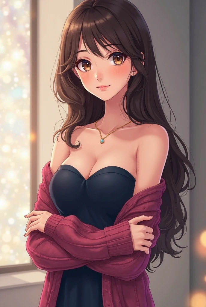 (masterpiece), best quality, expressive eyes, perfect face(masterpiece), best quality, 1024k UHD wallpaper, ultra-high resolution, Perfect Anatomy, (beautiful detailed face), (beautiful detailed eyes),(Detailed clothes), (Detailed Body), looking at viewer, leaning forward, (1girl), (sexy Girl), Close Up, Half Body, (Adult Female), (Brown hair),(Long Hair), (green eyes), (Shine Eyes),(baggy t shirt), white shirt, (no pantedium breast, Mezmerize, Stunning, blush, Smiling, living room