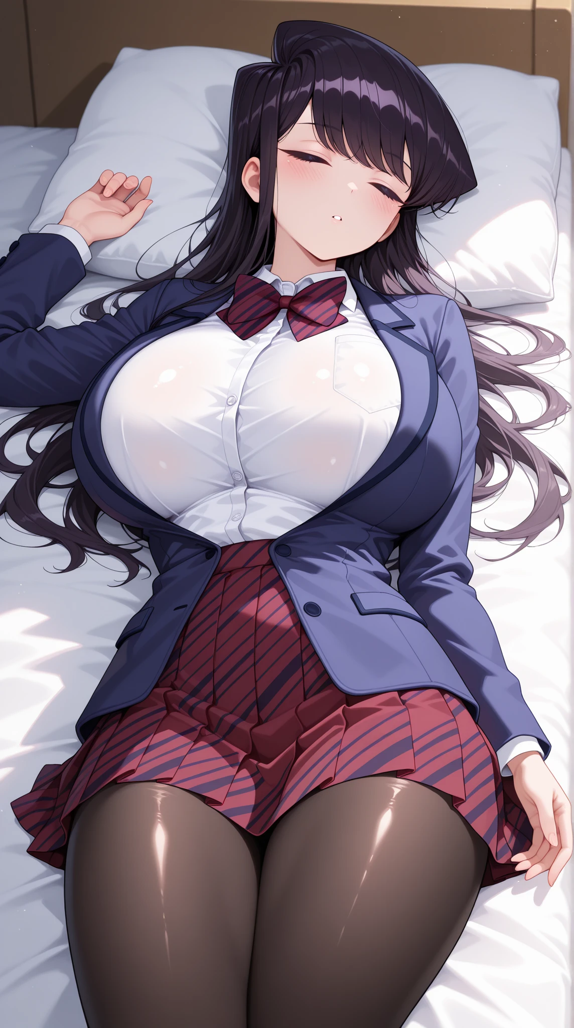 young woman、15 years old、High school girls、Blazer uniform、long hair、tears、Beautiful woman、Very thick thighs、Acme Face、Sloppy body、classroom、Sit down and spread your legs、Best image quality、High resolution、masterpiece、super high quality、Thick pubic hair、orgasm face、white lace bra、white lace panties、Small breasts、Very big ass、Blushing、4K quality、Blushing、Cry of ecstasy、Wearing black pantyhose、Sweaty all over、Heavy breathing、Her breasts are bouncing up and down、Low Angle、Cowboy Shot、Shaking breasts,uneven chest、上下にShaking breasts、panties under pantyhose
