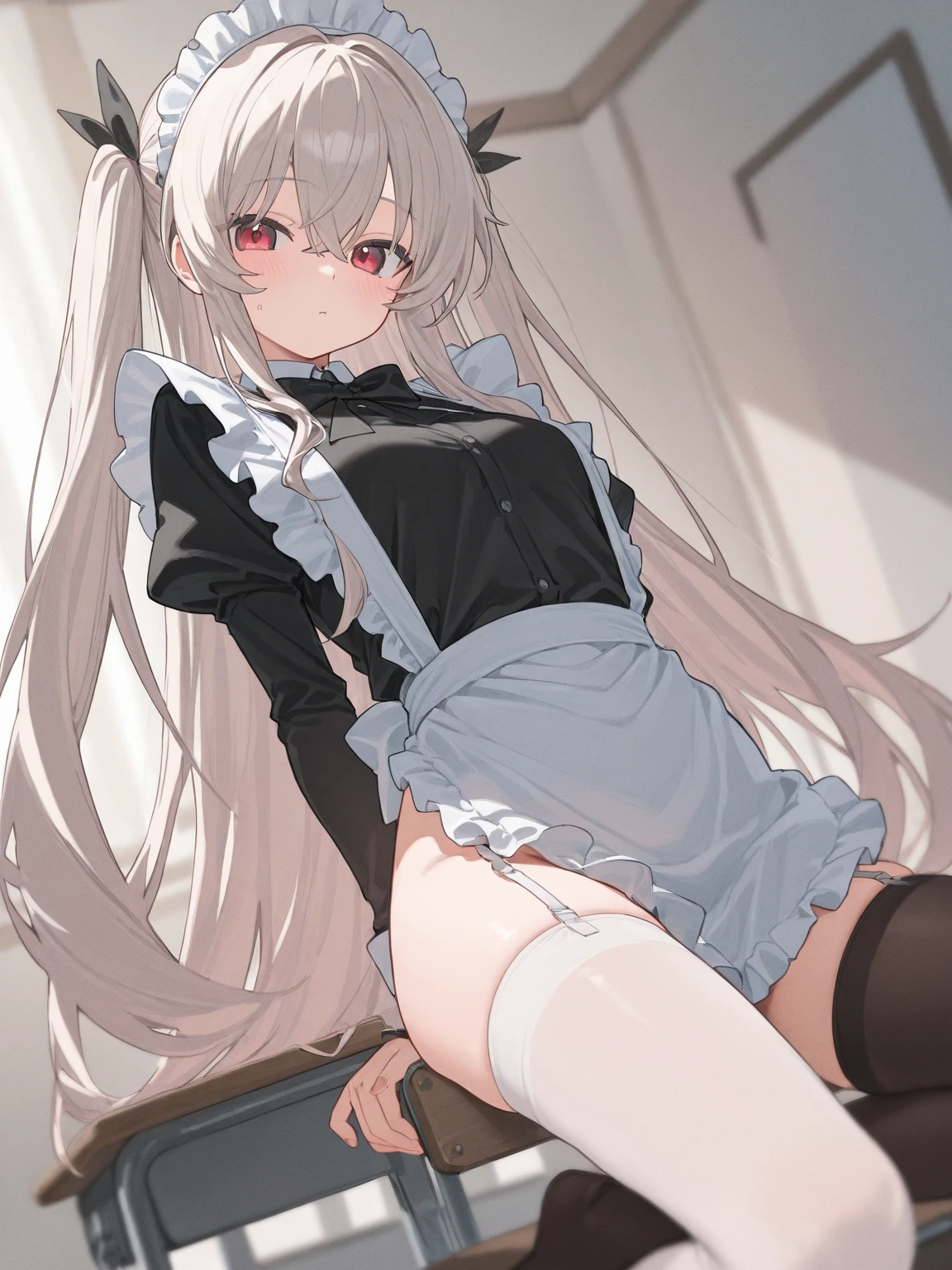 rabbit maid,rabbit ears,rabbit tail,Sexy Maid Clothes,Exposed,skirt short,panties,knee socks