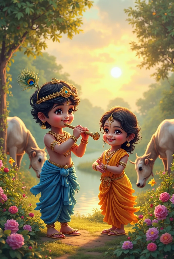 Krishna and balram eating makhan