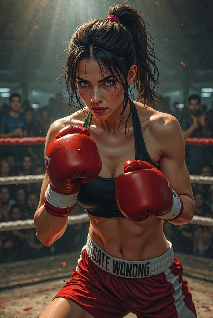 motor irreal:1.4,UHD,La mejor calidad:1.4, fotorrealista:1.4, textura de la piel:1.4, obra maestra:1.8,
( una hermosa sexy chica de boxeo musculoso en un gimnasio de boxeo sucio golpeando un saco de boxeo y sudando mucho ),(Beautiful and detailed eye description),(ciborg:1.4),(Topless),(Fighting in an abandoned factory),(Deadly fighting action),(NSFW),
(retratos),(vivid colors),(tonos oscuros),(intense illumination),(metal textures),(Dystopian atmosphere),
(Neon lights),(dramatic angles),(ventanas rotas),(Graffiti),(Chispas),(broken concrete),(expresiones faciales intensas),
(Goteo de sudor),(Artes marciales),(ojos expresivos),(Miradas decididas),(adrenalina),(Combate feroz),(Fondos siniestros),
(movimiento borroso),(tatuajes),(Muscular physiques),(Ambiente arenoso),(Poses fuertes)