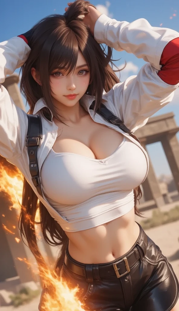 Boa, one piece, anime, 27 years old, cosplay, beautiful scene, ((wearing white and red top)), perfect body, ((boa cosplay)), ((A very cute caucasian 27 years old girl cosplaying boa), ((blur background)), 1 girl, wide range photoshoot, wide range, (milf), long beautiful face, clear face, realistic face, real face, absolute reality, ((boa)), ((one piece)), ((boa dress)), ((cosplay dress)), Huge breasts, ((no breasts)), coverd, (((Realistic))), ((well dressed)), waist curve pose, front side, (8k, RAW photo, top quality, masterpiece), (Realistic, photorealistic: 1.9), ((Full body shot)), stylish pose, ((Highly detailed skin: 1.2)), ((Realistic: 1.9)), Photos, masterpieces, top quality, (beautiful blue eyes, gorgeous pale grey black curly hair, white skin, thick body, lower abdomen bristles, perfect slim figure), various poses, ultra-detailed face, detailed eyes, a lot of people are looking at her with excitement, (((close-up))), sun light, cinematic, ((photoshoot)), photography,