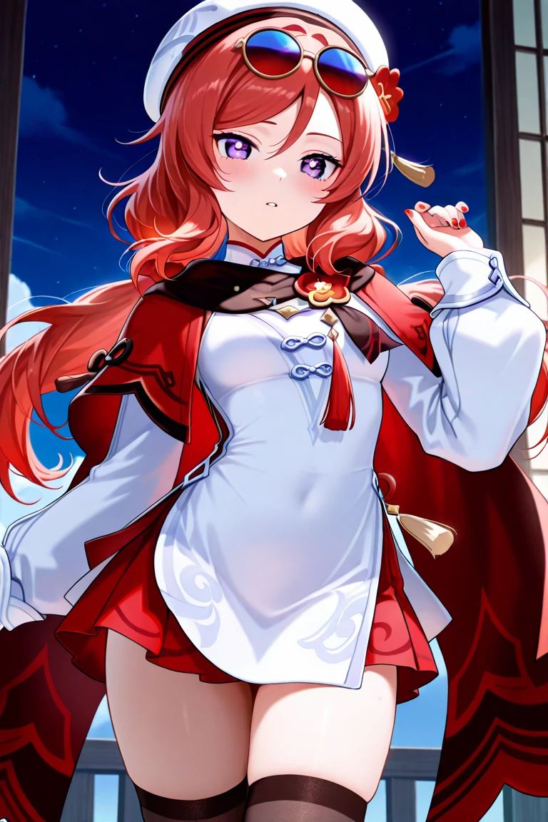 (masterpiece, best quality:1.2), <lyco:lapucelle_priere-10:1.0>, cowboy shot, solo, 1girl, priere, smile, looking at viewer, hand on hip, ahoge, hat, pantyhose, gloves
