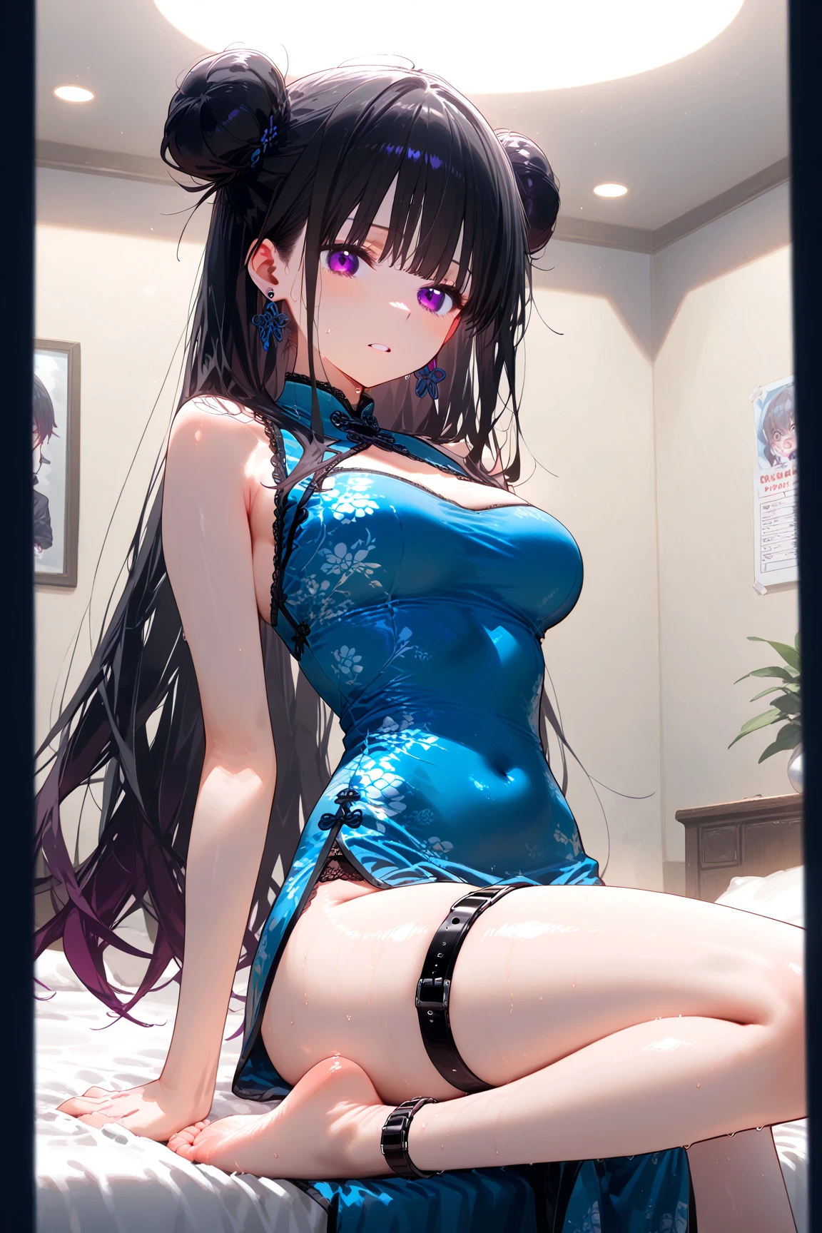 tmasterpiece,best qualtiy,8K,k hd,1girll,Human maiden,commiseration
d.va(Overwatch),12year old,Young,Chu Chu pitiful, gigantic cleavage breasts:1.3,Eyes sparkle,(glowing light eyes:1.233),sensual lingerie,(beautiful and detailed eye:1.1),Blushlush,on top of the bed,upper legs,(((doggystyle)))
