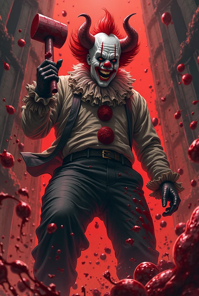 Create a barber clown like a neighborhood bully