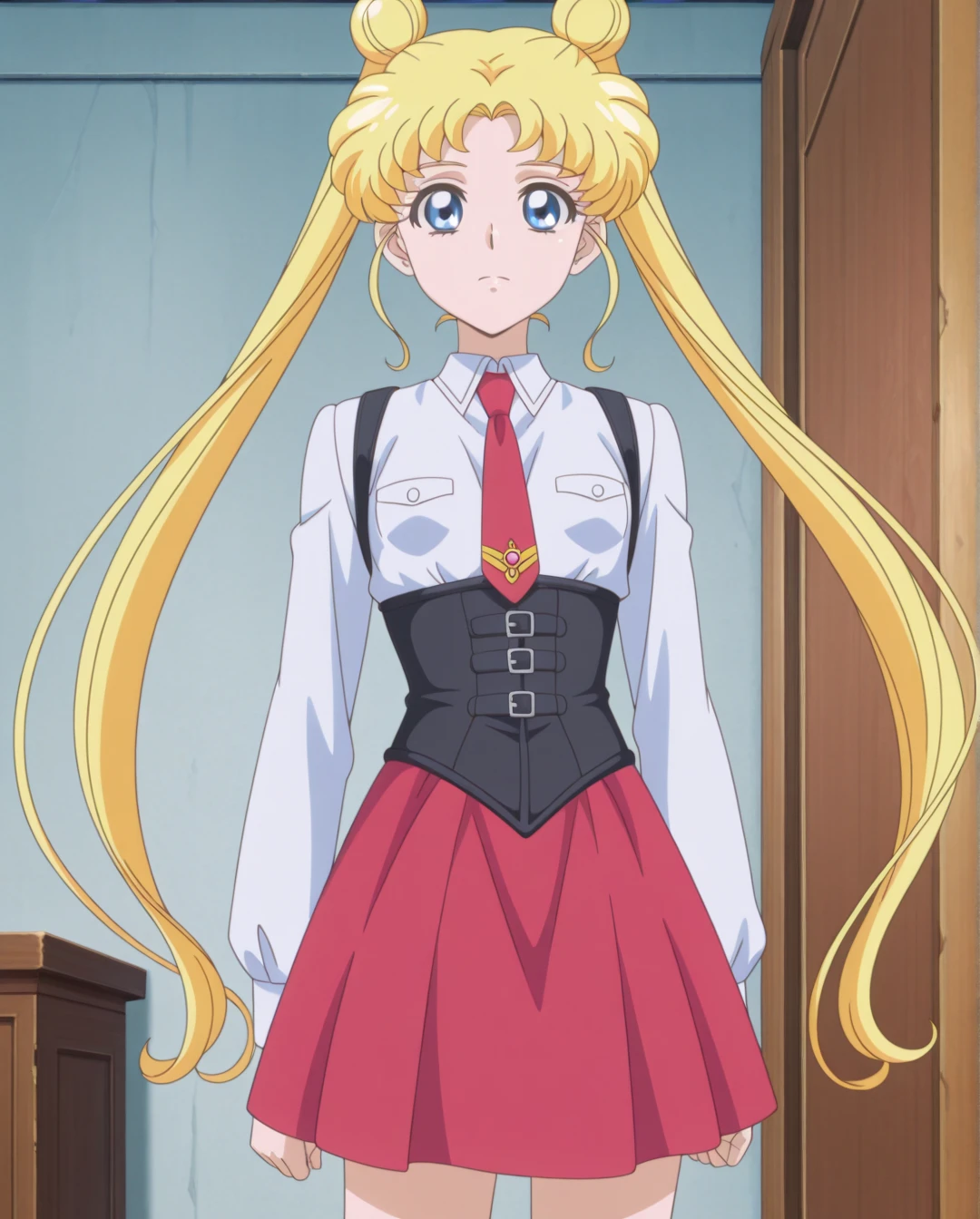 there are two pictures of a girl in a short skirt and a cat, soft cute colors, magical school student uniform, style of magical girl, anime vtuber full body model, anime set style, anime styled 3d, aya takano color style, chiho aoshima color scheme, pastel goth, peach and goma style, my dress up darling anime