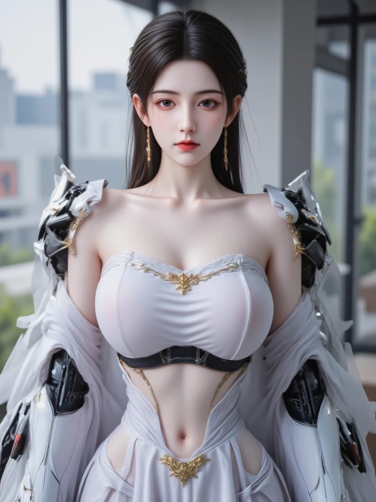A girl, Black color hair, long whitr hair, Exquisite facial features, Smart eyes, adolable, prette, wearing white bikini, Lace, (((huge tit))), black lence stockings, High quality silk, In the bedroom, Above the legs, The view is directly above, perfect bodies, Noble, ellegance, RAW photo, best illuminate, Highest high resolution, 16k, The most intricate details, The sharpest picture quality, Very realistic,
