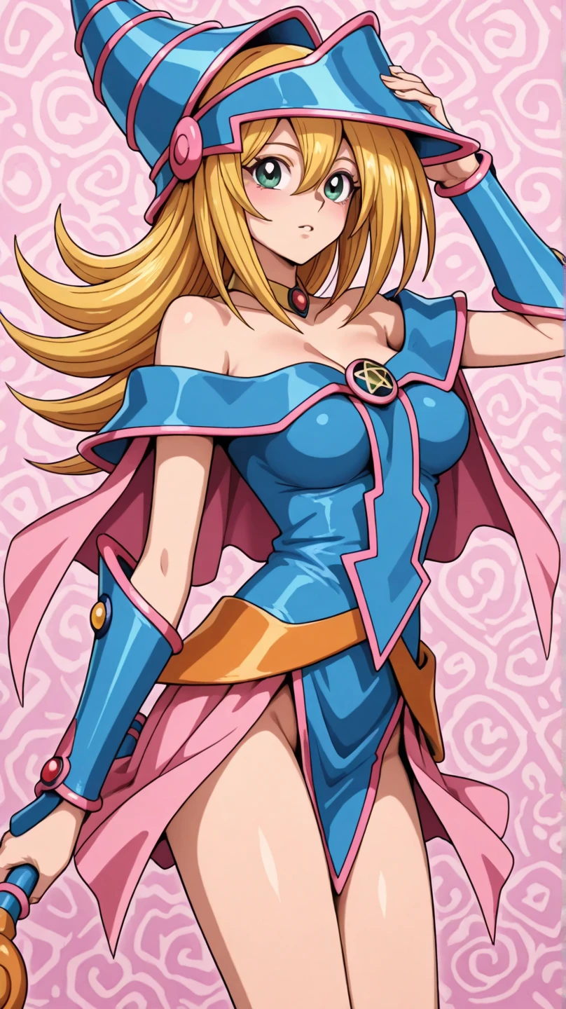 (obra maestra, calidad superior, mejor calidad, arte oficial, Beautiful and Aesthetic: 1.2), (1 niña dark magician girl), detalle extremo, (arte fractal: 1.3), colorido, the most detailed