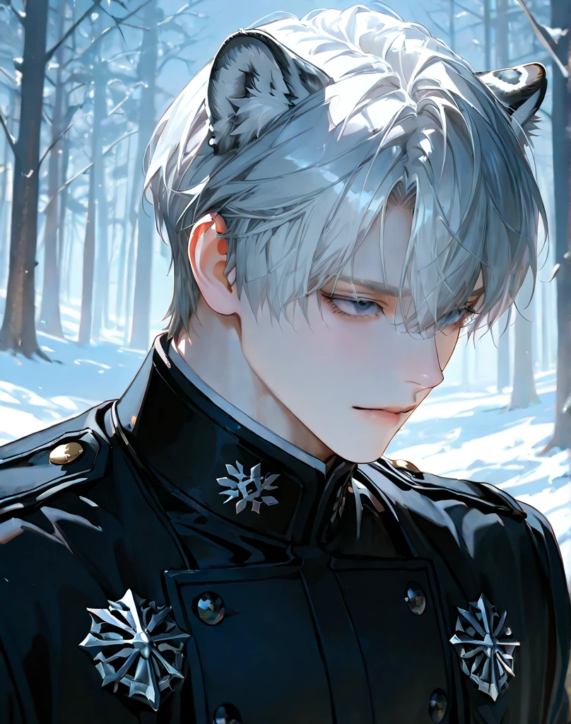 Man in black military uniform,White Wolf,