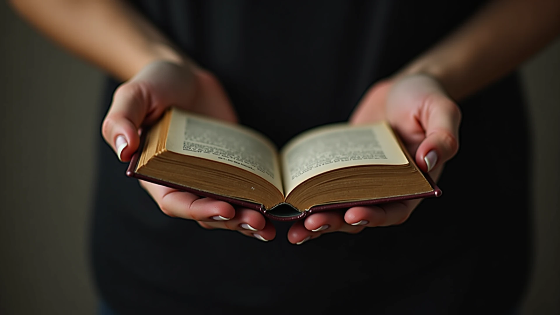 A close-up of a pair of hands holding an open Bible, with the verse 'Philippians 4:13' highlighted, showing the text 'I can do all things through Christ who strengthens me,' with a warm light illuminating the page."