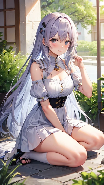 obra maestra，High quality CG illustration，Cinematic lighting effects.，Detalles faciales ultra detallados，ojos detallados，La mejor calidad en el mejor de los casos，Trabajo de nivel de obra maestra，Alyssa Kuru，1 chica，Bikini mariposa，Pelo largo y blanco，eOjos azules，Enfoque individual，desprecia a un espectador，Chapotea junto o en el mar。
