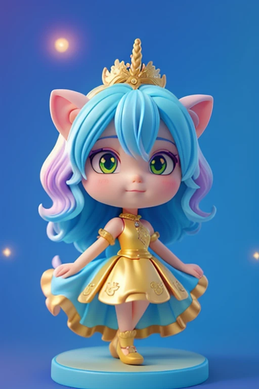 cute meniena bonita e fofa, tema princesa, unicorn, castelo, sorriso claro, corpo inteiro, :3, fundo tom pastel , colorido e simples.