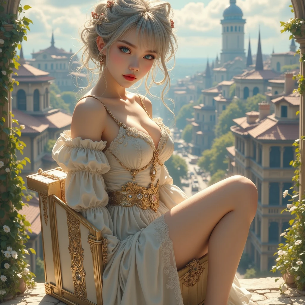 (((full medium shot))), (Masterpiece, photorealistic, photorealism, best quality, ultra-detailed:1.3), (nice hands, perfect hands), official art, cinematic light, (1girl:1.3), adult, princess peach in bowser castle, waiting at ruined bridge looming over lava stream, indoors, post apocalyptic, solo focus, realistic, sketch, supermodel, torn clothes, by luis royo, blonde hair, (((pink dress)))