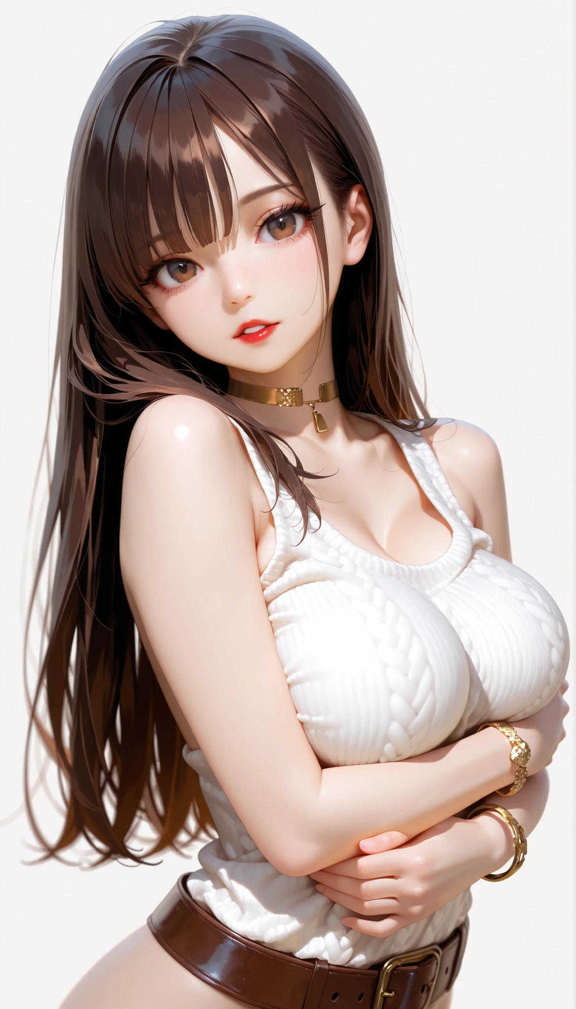 ((masterpiece, Highest_quality)), One Woman、Beautiful mature woman、 (Realistic:1.4), alone, black_hair, length_hair, absolute_ryouiki, Micro Mini Skirt, ((full_body)),White panties、Are standing、Embarrassed expression、absolute領域、Over the knee socks、in the train、See-through tank top、48 years old、Restless、Sweat、Are standing、Perfect limbs、Spread your legs、Plump body
