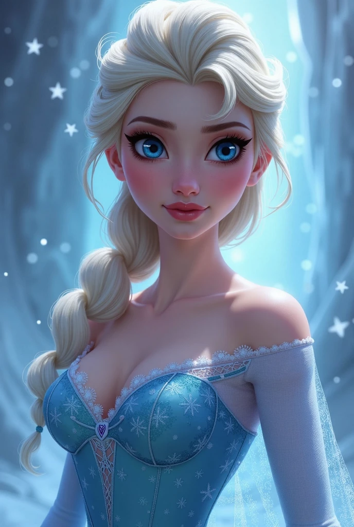 elsa, (perky breasts), (((small breasts))), affected smile:1.2, beautiful blue eyes, (perfect iris), depth of color in your eyes, by rubio, by the wide, braid, full lips, blush, naked, she is showing her vagina, depth of field, bokeh, (Special attention to leather details.: 1.2), masterpiece, Best Quality, ultra detailed, ultra HD, photorealistic, cinematographic, ((Medium camera shot)), sensual pose, seductive, Nipples:1.4, looking to the camera, closeup of his face, her cheeks are blushed, 22 years, she is on her knees, eye contact:1.4, Angle elevation:1.5, ((Closeup on face)), perfect face, (((visible breasts))) bokeh everything other than her perfect face, The location is Arendelle in winter., ice castle