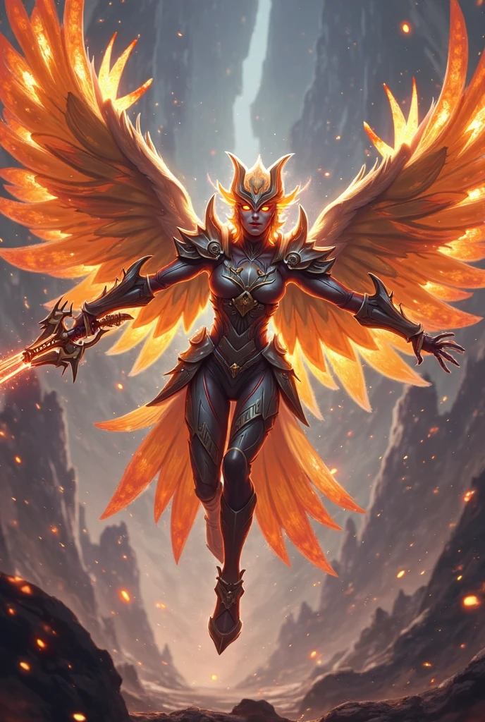 (extremely detailed image),((full body):1.5), (angel female appearance) (giant angelic wings), (flaming eyes, neon eyes), (Extreme display of power), apocalypse, angel, power, end of world, (rich in detail), (involving and intricate powers), ((Long shot):1.4), ((cinematic lighting):1.3)