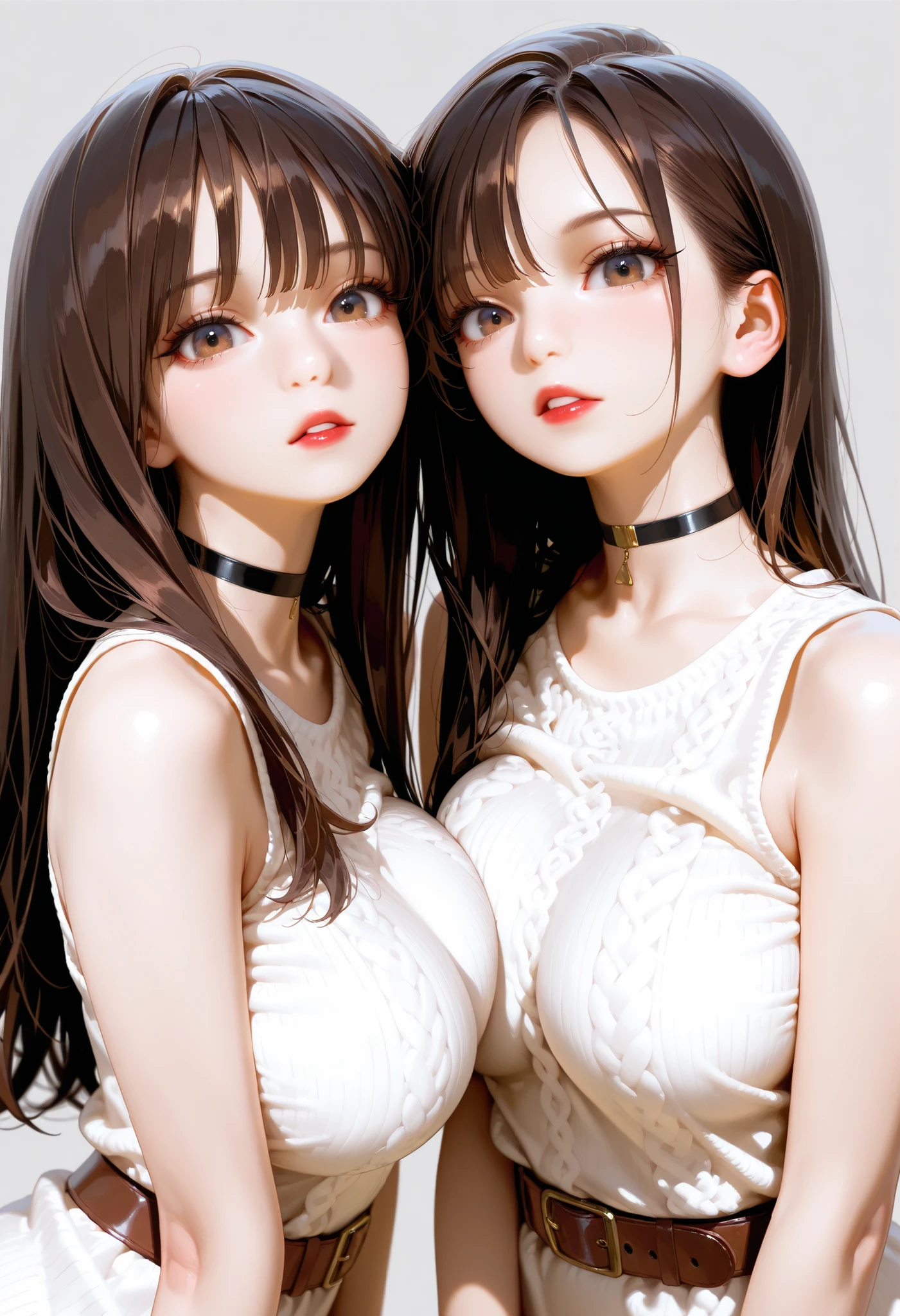 ((2little girls)), (Ultra realistic, high res), (highly detailed eyes, highly detailed hair, highly detailed face, highly detailed plump lips), (off shoulder with open breasts), breasts, upper body, caute smile, (best quality:1.4), Raw photo, (realistic, photo-realistic:1.37), professional photography, cinematic light, (fine face: 1.2), (view from above),