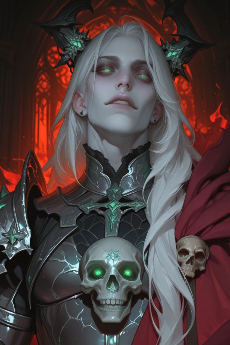 1 Caucasian female wizard, young, human silver hair, look at viewers, close up shot,
summon demons
skulls wall
creepy, horrify scene, western, medieval, dark room, dim light,
(Gerald Brom)
muted color
best shadow, dramatic lighting
( masterpiece, ) (best quality)